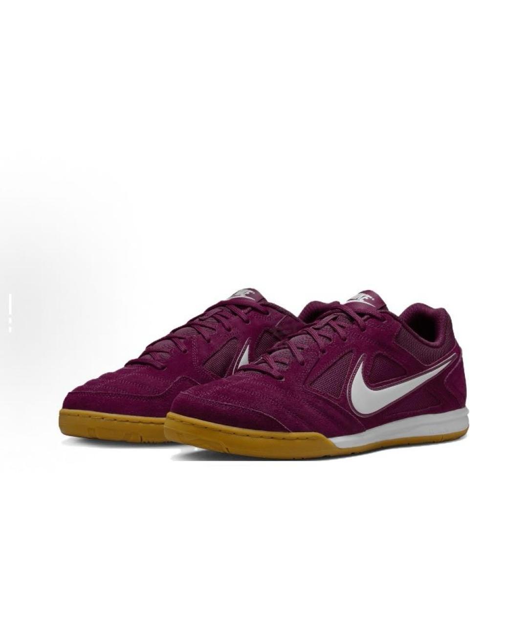 NIKE Бордовые замшевые низкие кроссовки / кеды, фото 2