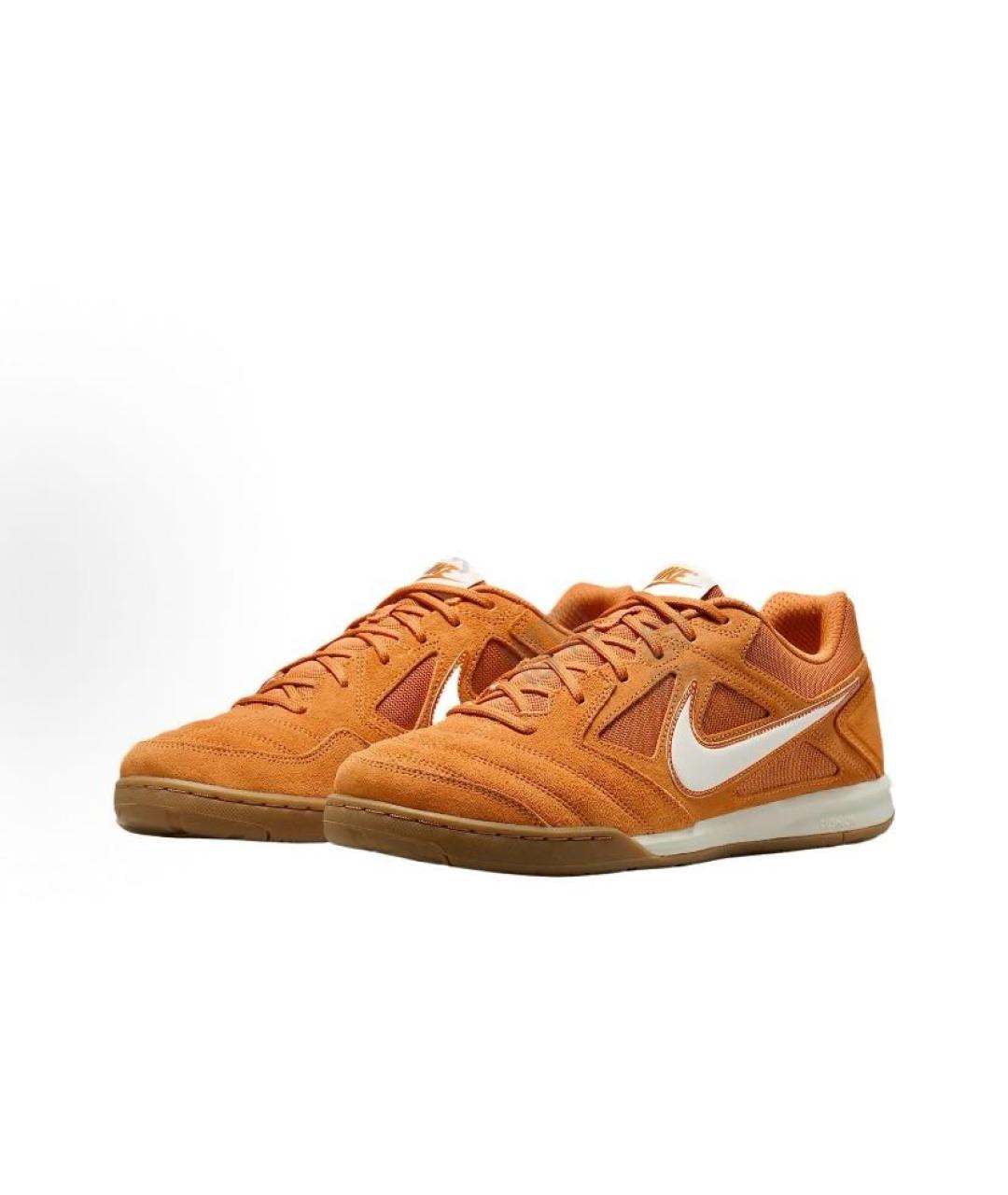 NIKE Оранжевое замшевые низкие кроссовки / кеды, фото 3