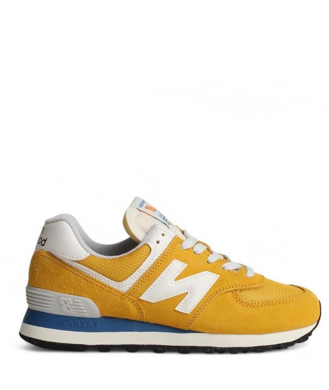 NEW BALANCE Желтые нубуковые кроссовки, фото 1