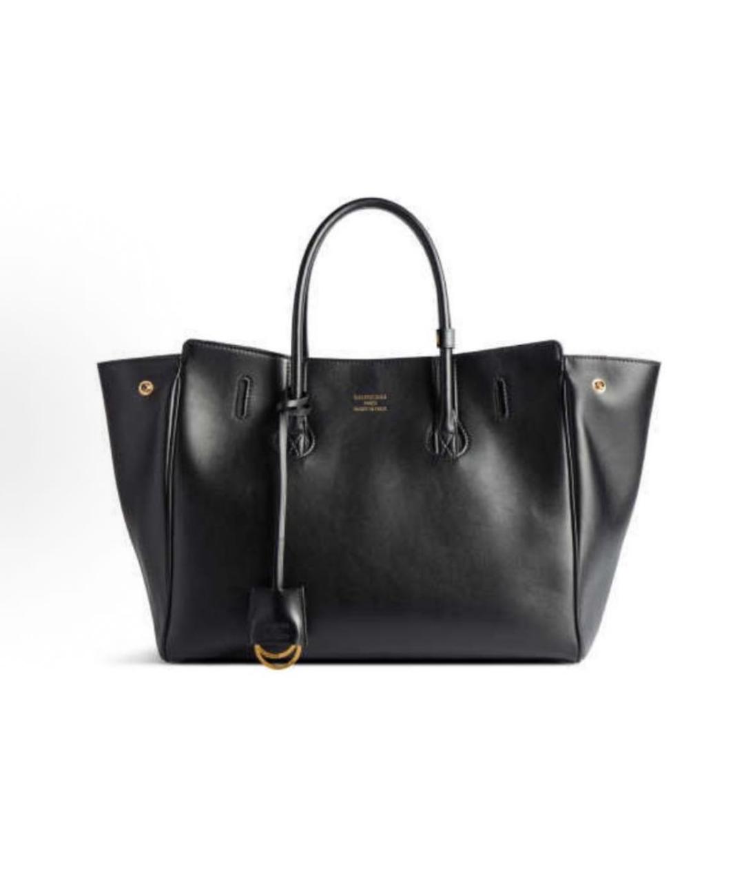 BALENCIAGA Черная кожаная сумка тоут, фото 1
