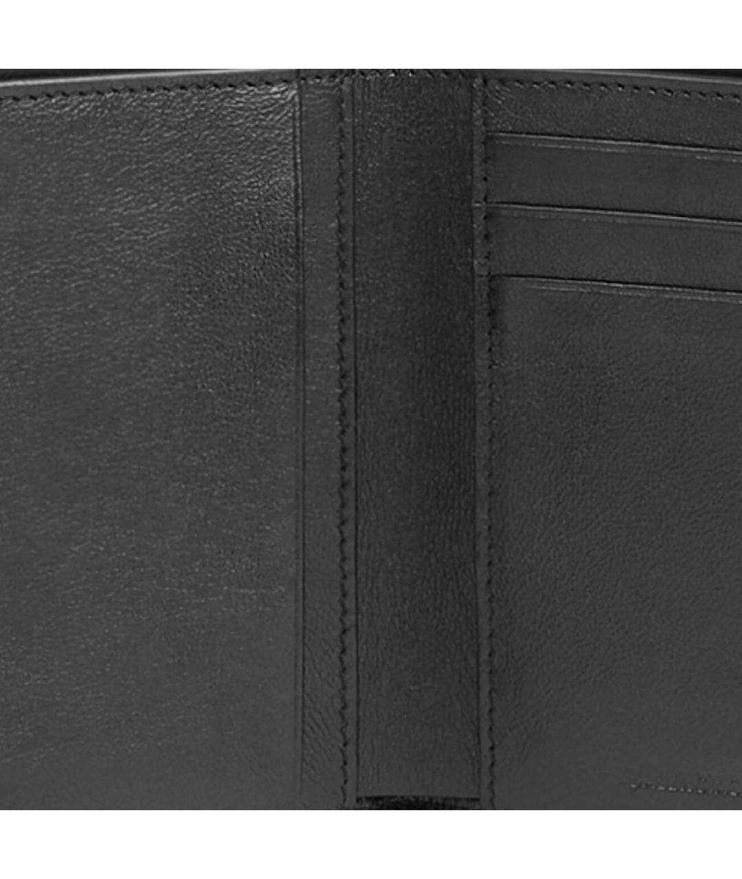 BALENCIAGA Черный кожаный кошелек, фото 4