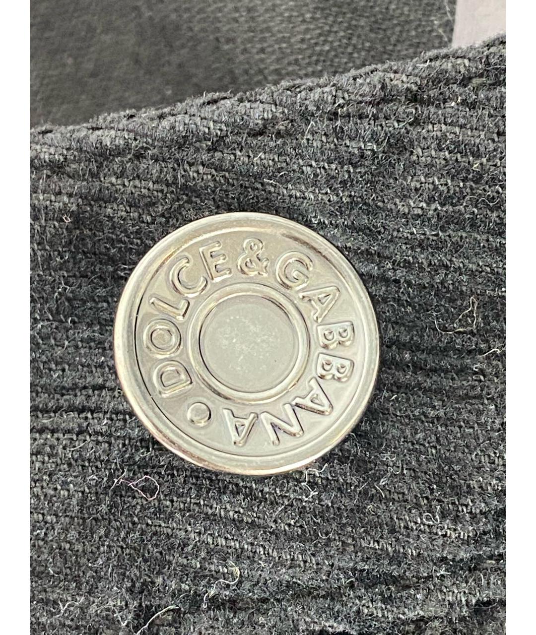 DOLCE&GABBANA Черные хлопко-эластановые прямые джинсы, фото 8
