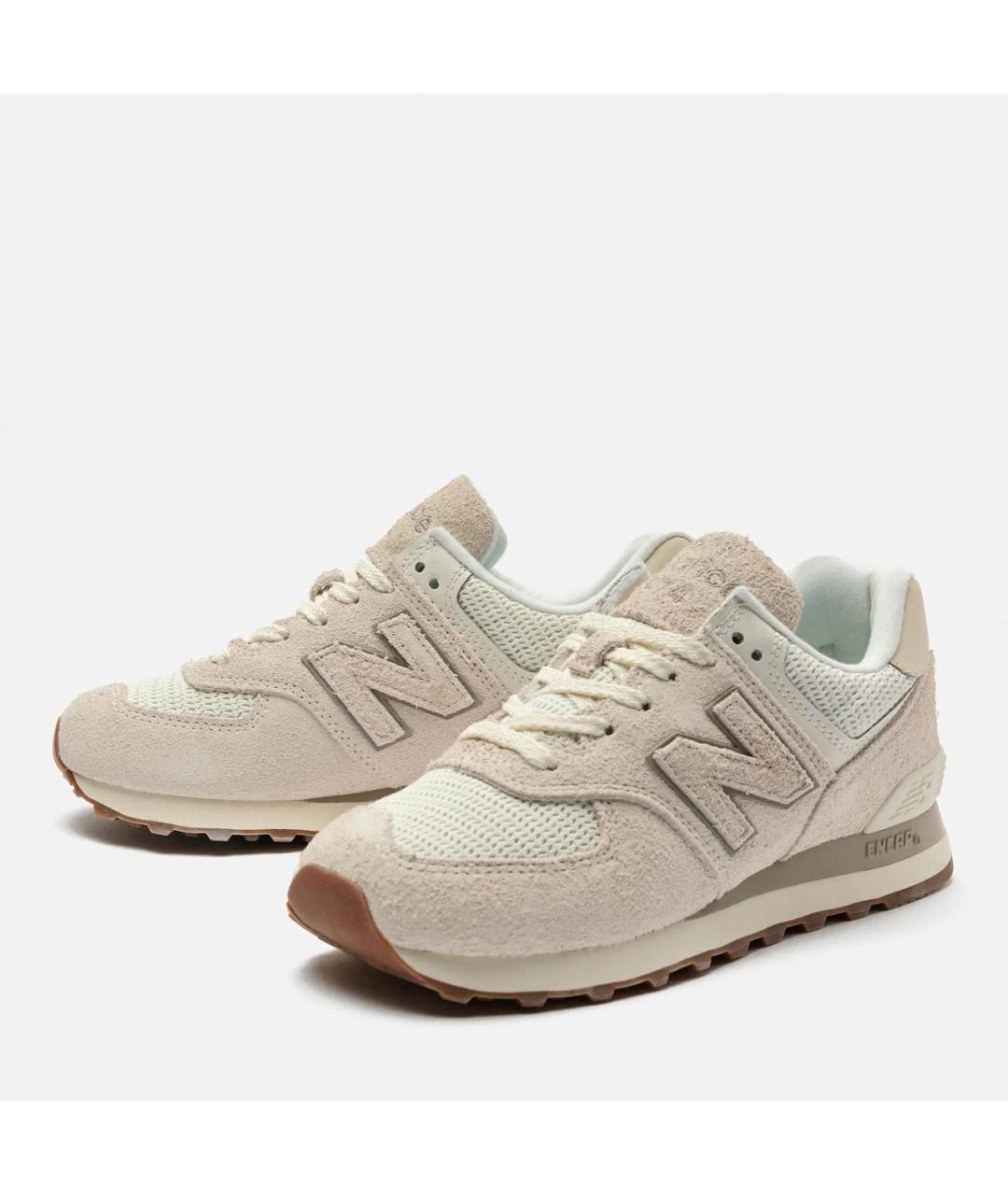 NEW BALANCE Бежевые замшевые кроссовки, фото 2