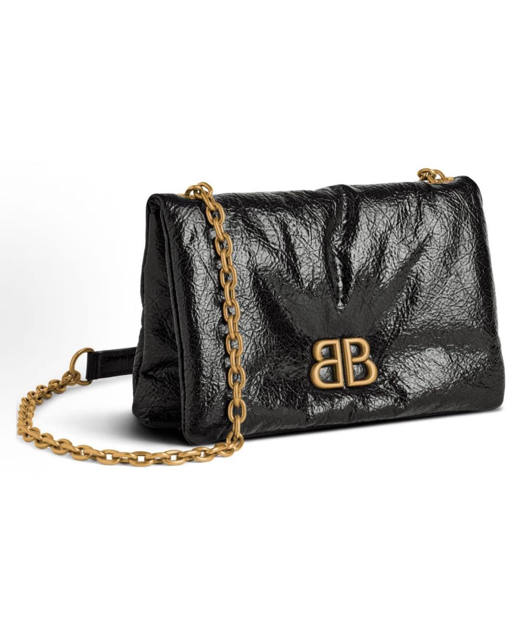 BALENCIAGA Черная сумка через плечо из лакированной кожи, фото 3