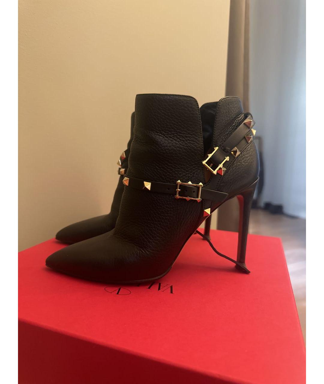 VALENTINO Черные кожаные ботильоны, фото 3