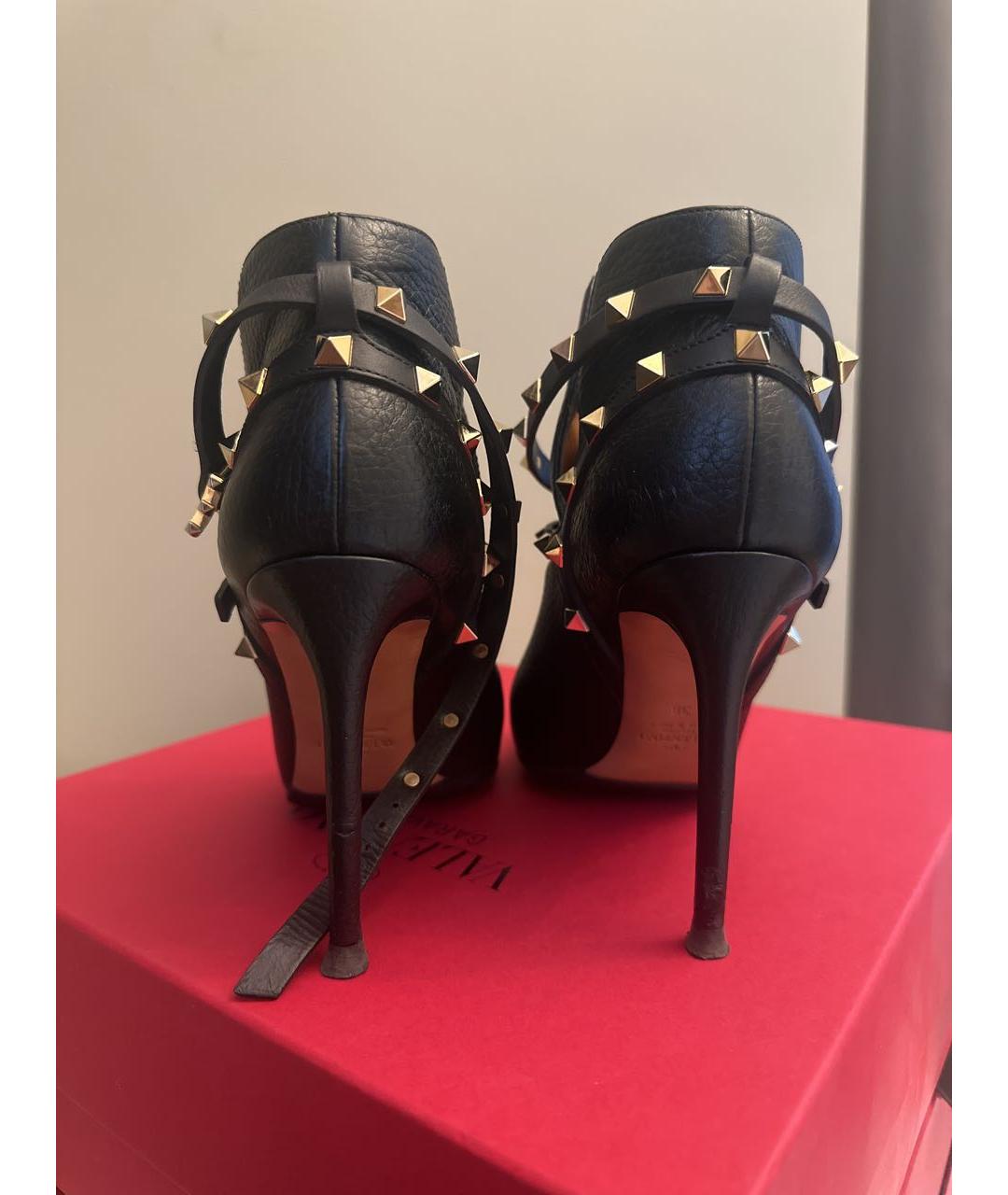 VALENTINO Черные кожаные ботильоны, фото 4
