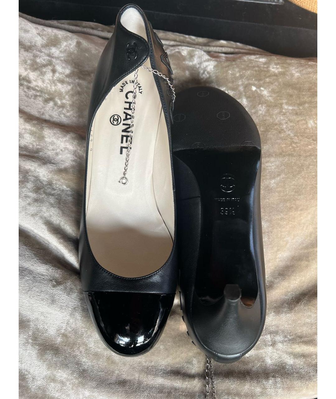 CHANEL Черные кожаные туфли, фото 5