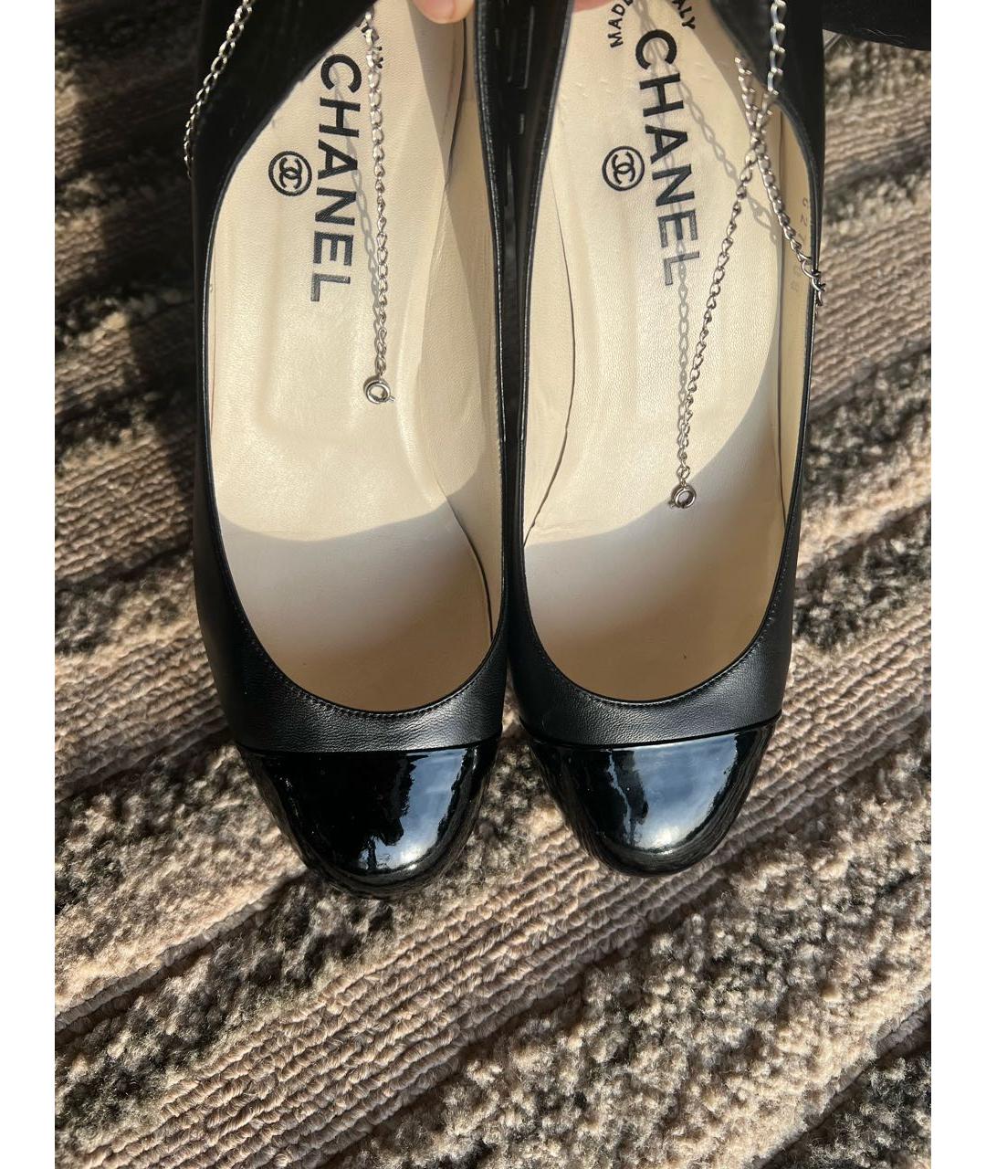 CHANEL Черные кожаные туфли, фото 8