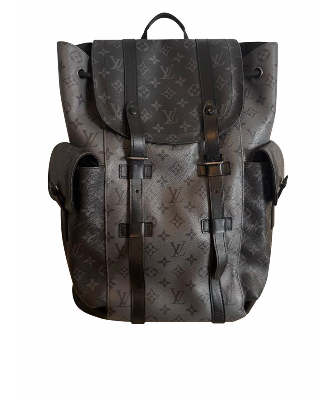 LOUIS VUITTON Антрацитовый кожаный рюкзак, фото 1