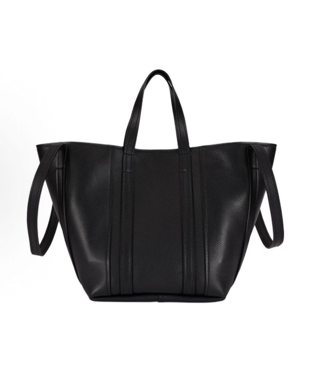 BALENCIAGA Черная кожаная сумка тоут, фото 5