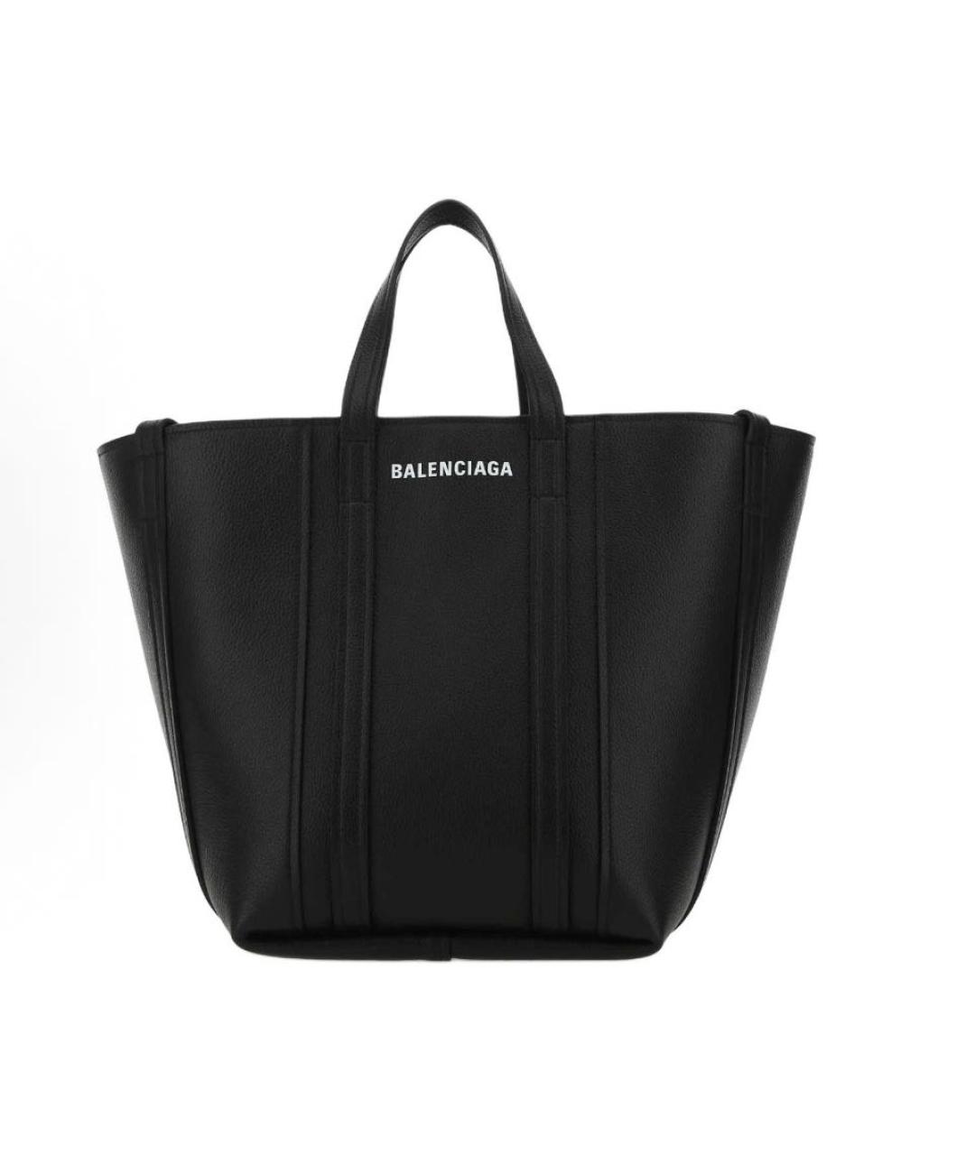BALENCIAGA Черная кожаная сумка тоут, фото 3