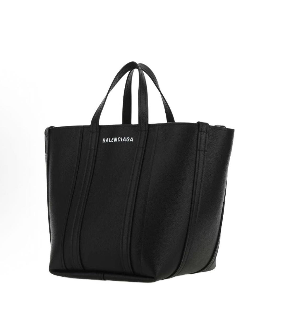 BALENCIAGA Черная кожаная сумка тоут, фото 2