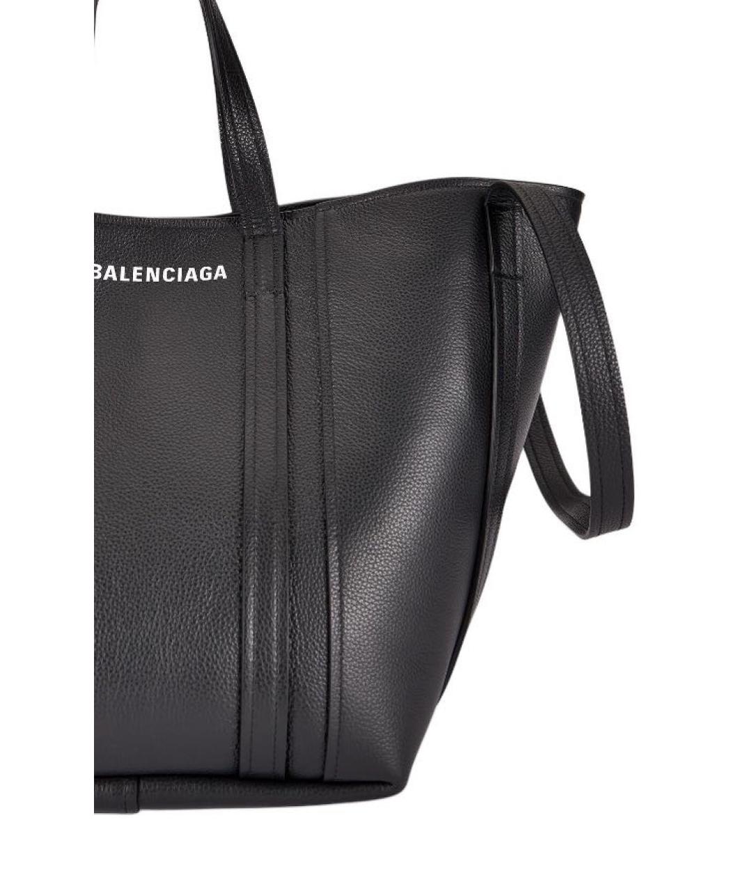 BALENCIAGA Черная кожаная сумка тоут, фото 6