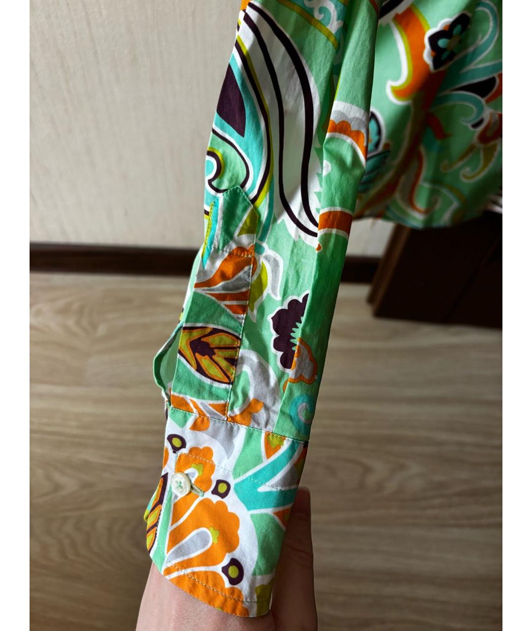 ETRO Салатовая хлопковая рубашка, фото 4