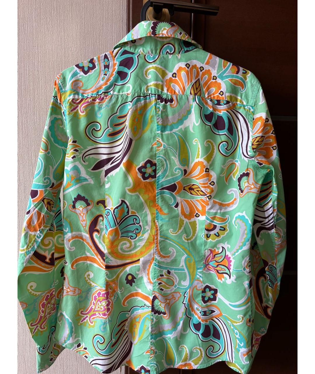 ETRO Салатовая хлопковая рубашка, фото 2