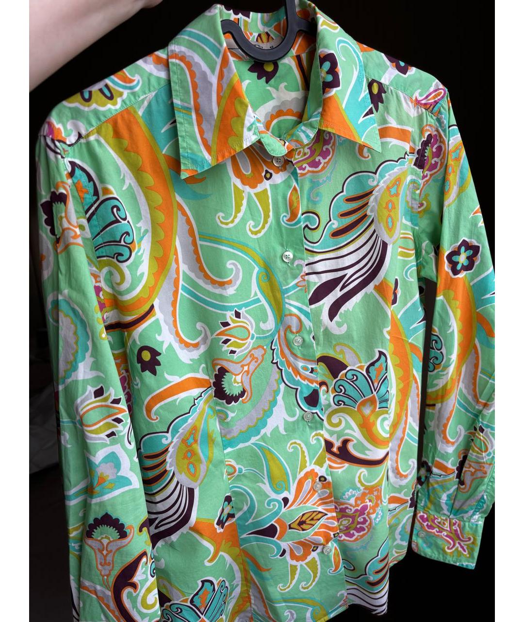 ETRO Салатовая хлопковая рубашка, фото 5