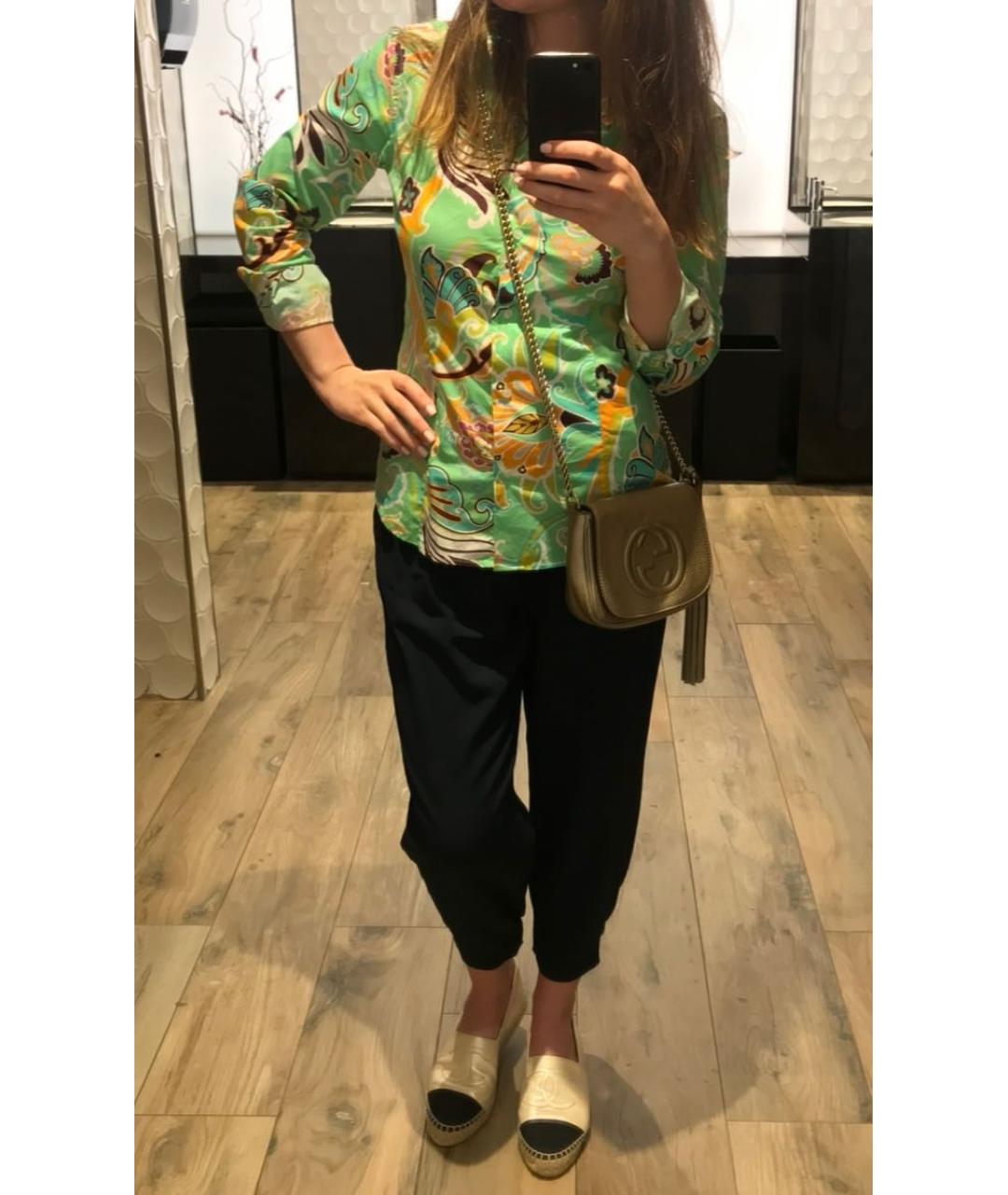 ETRO Салатовая хлопковая рубашка, фото 7