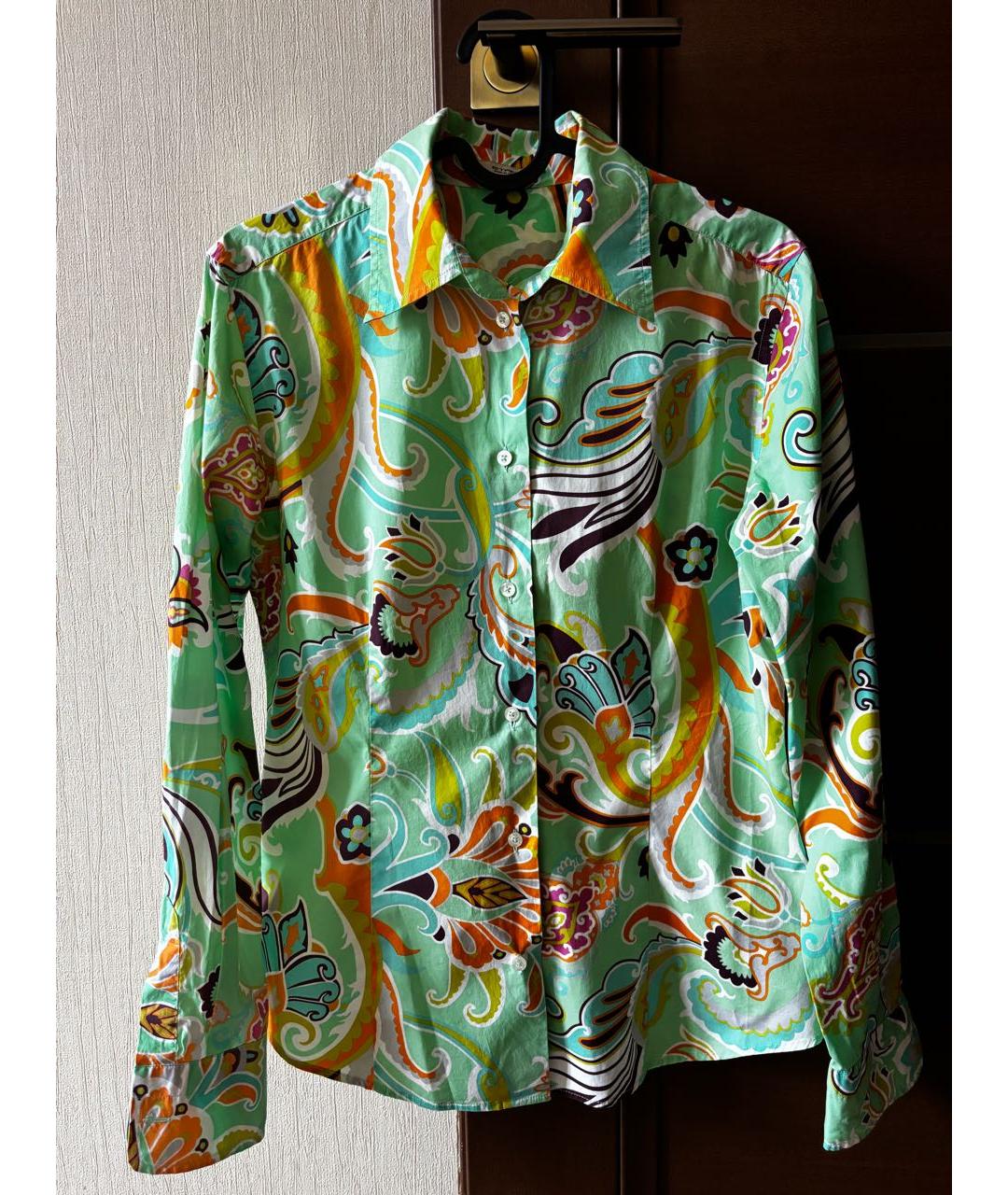 ETRO Салатовая хлопковая рубашка, фото 8
