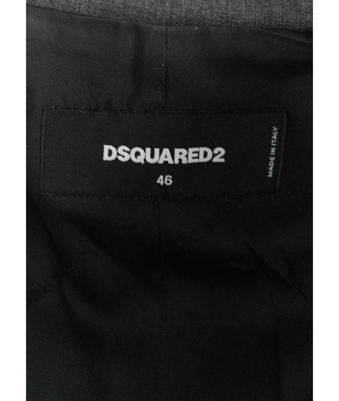 DSQUARED2 Серый шерстяной жакет/пиджак, фото 3