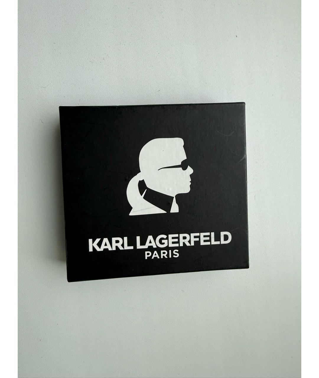 KARL LAGERFELD Черный кожаный кошелек, фото 6