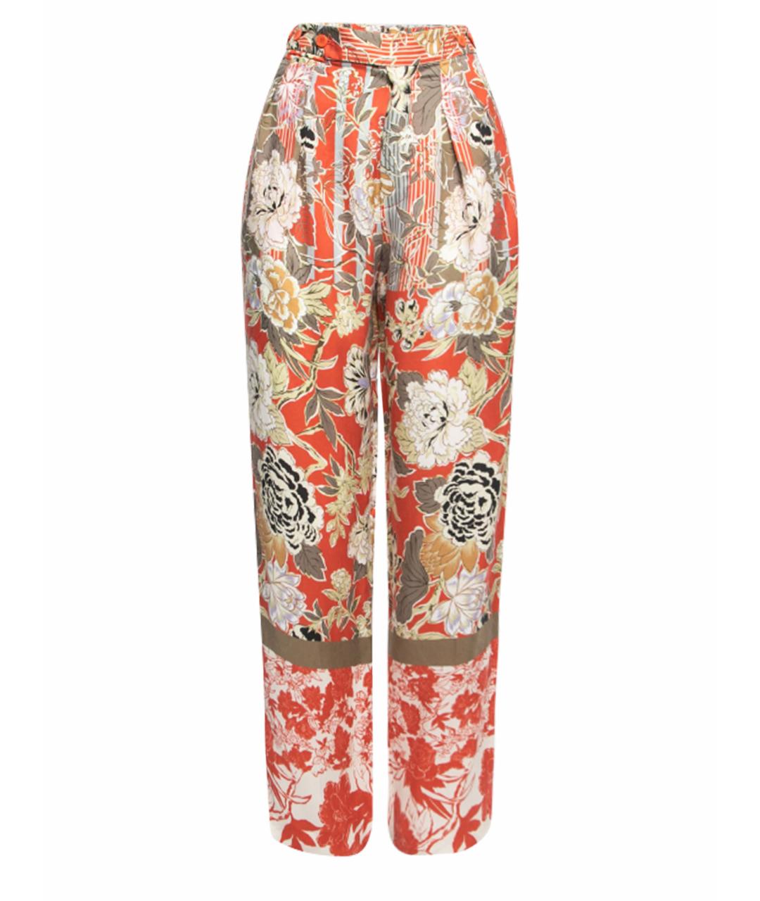 ETRO Оранжевое вискозные прямые брюки, фото 1