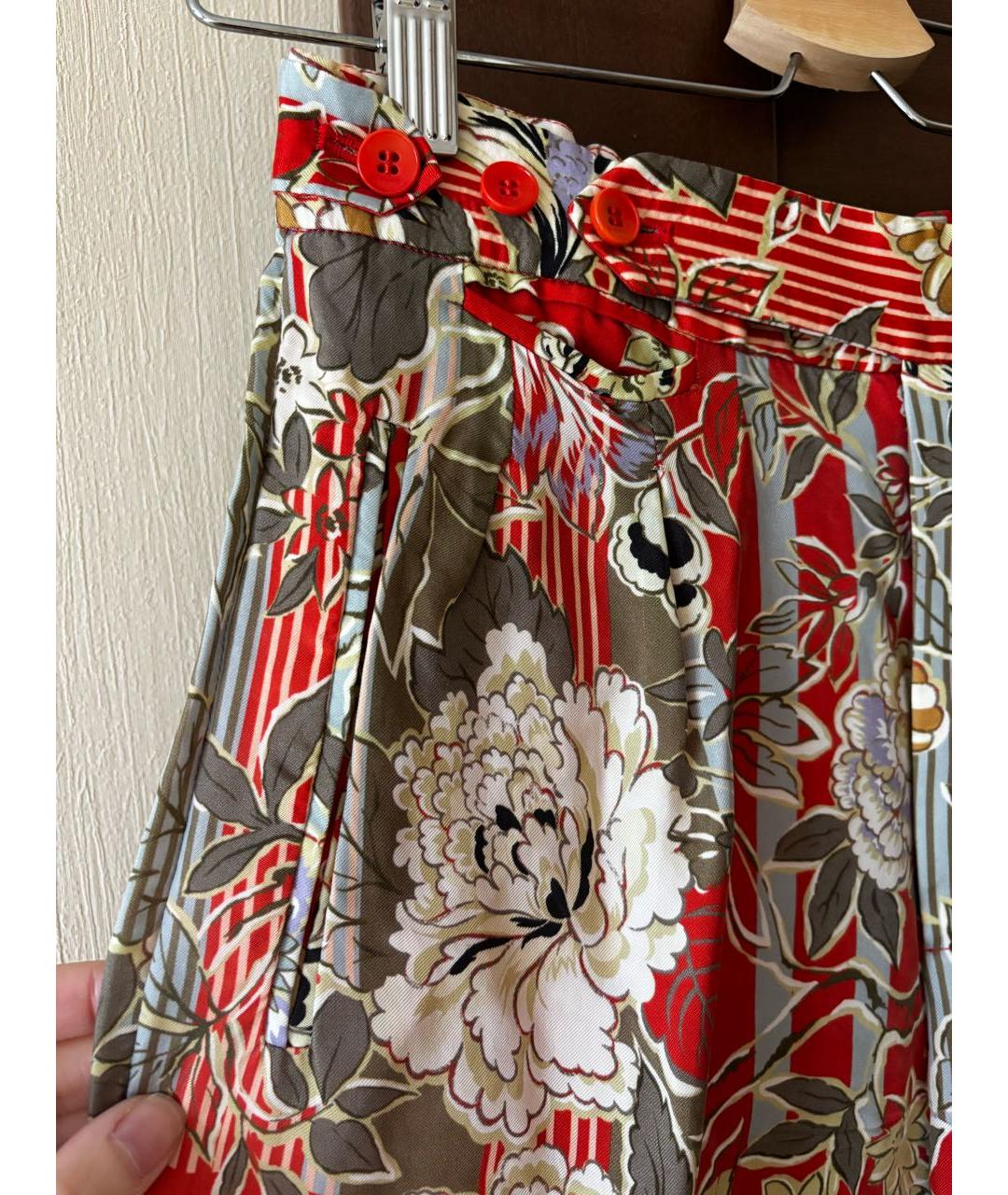 ETRO Оранжевое вискозные прямые брюки, фото 5