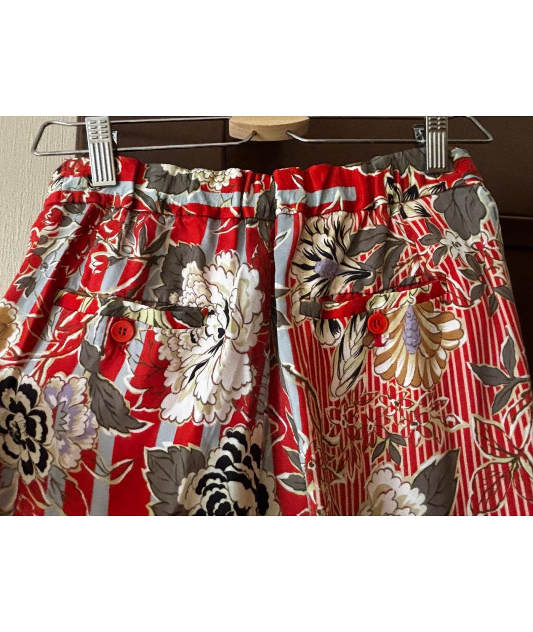 ETRO Оранжевое вискозные прямые брюки, фото 4