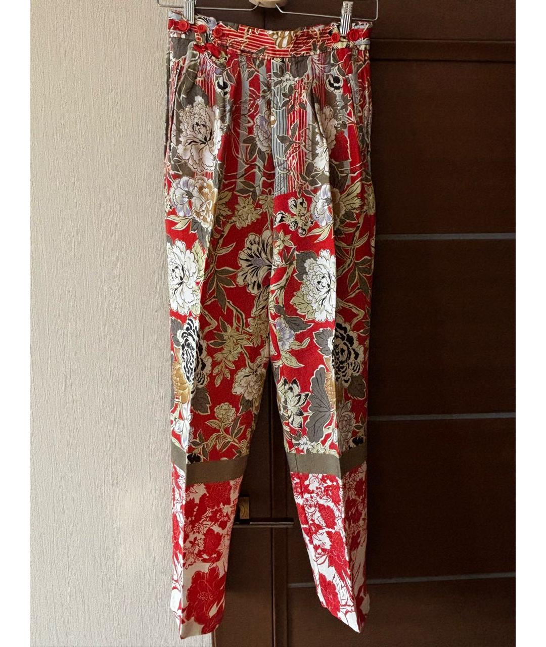 ETRO Оранжевое вискозные прямые брюки, фото 9