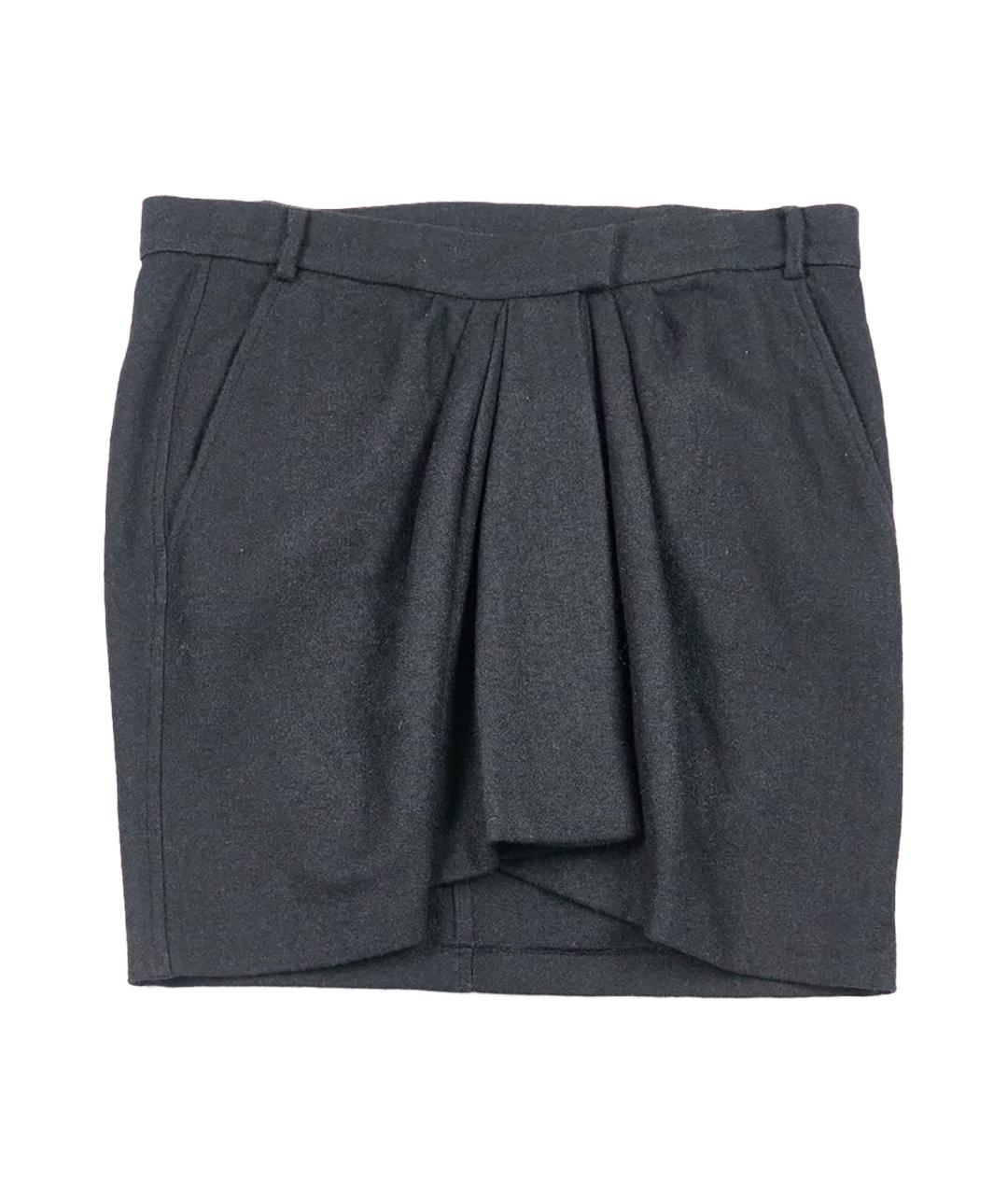 ISABEL MARANT Серая шерстяная юбка мини, фото 1