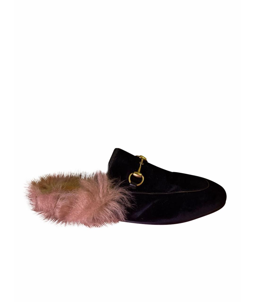 GUCCI Черные замшевые сабо, фото 1