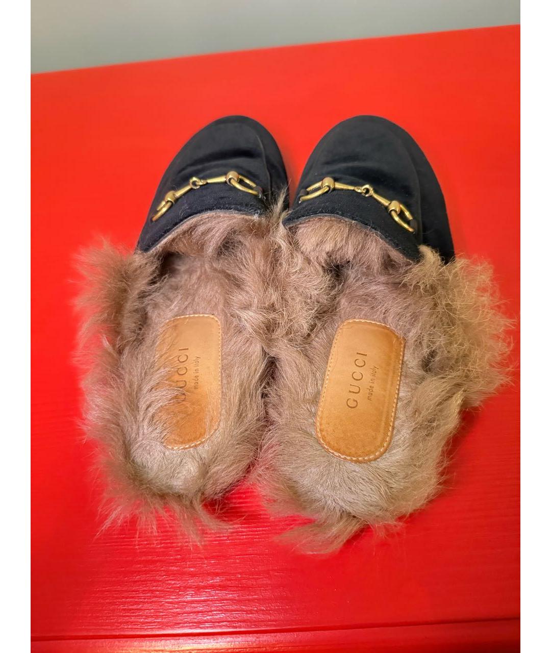 GUCCI Черные замшевые сабо, фото 3