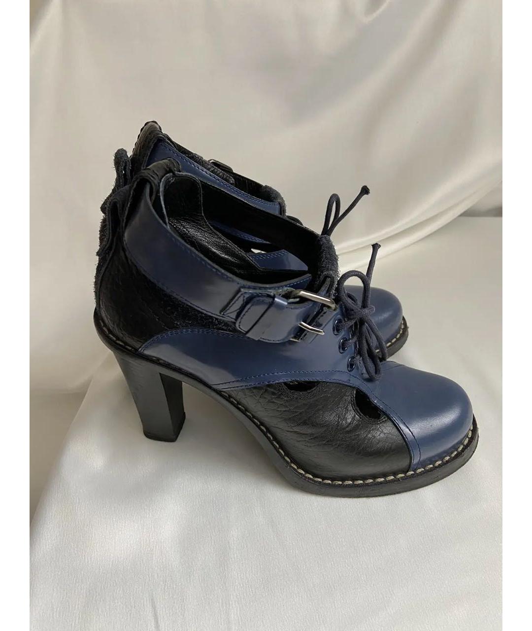 BALENCIAGA Темно-синие кожаные ботильоны, фото 7