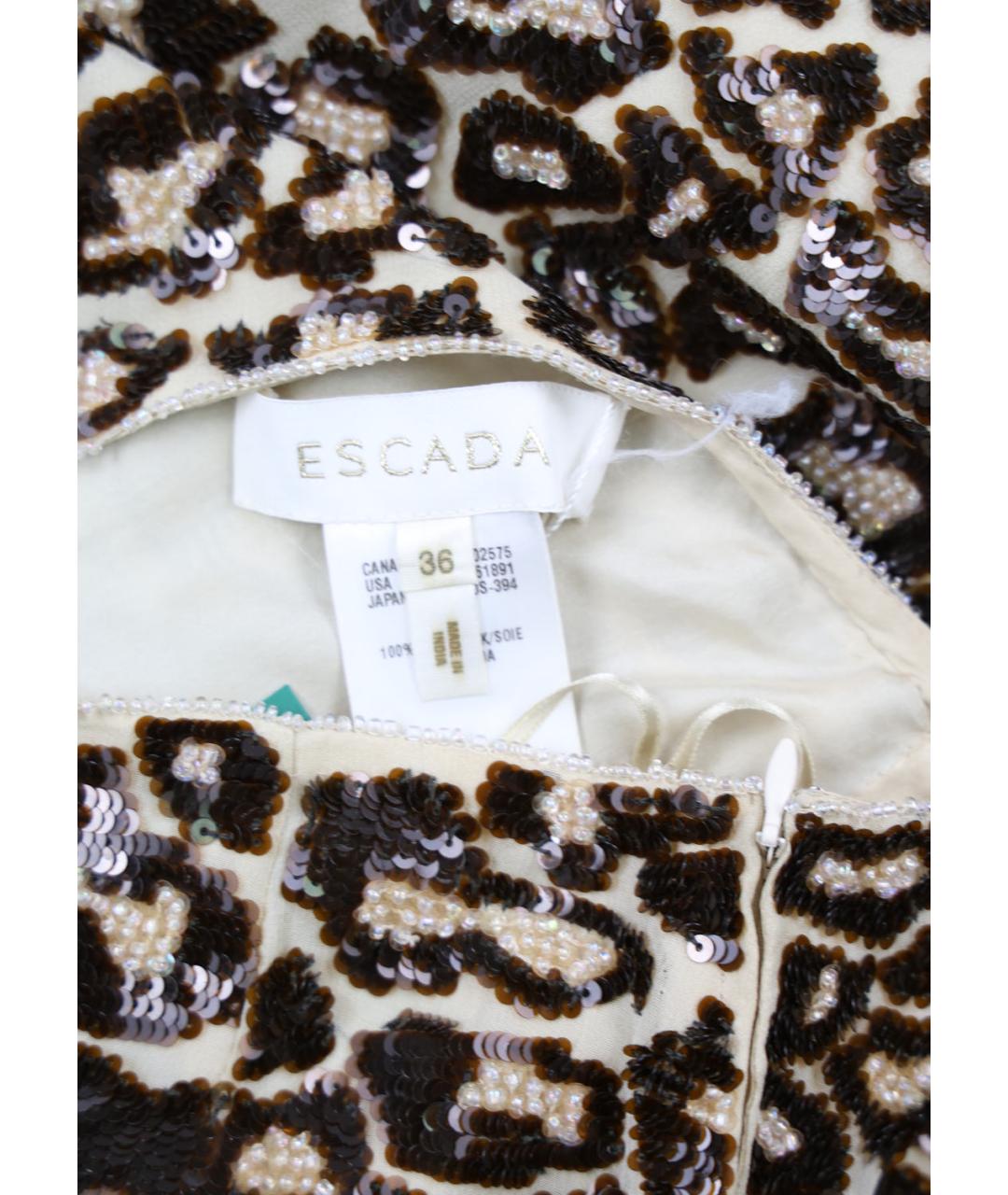 ESCADA Бежевая шелковая юбка миди, фото 3
