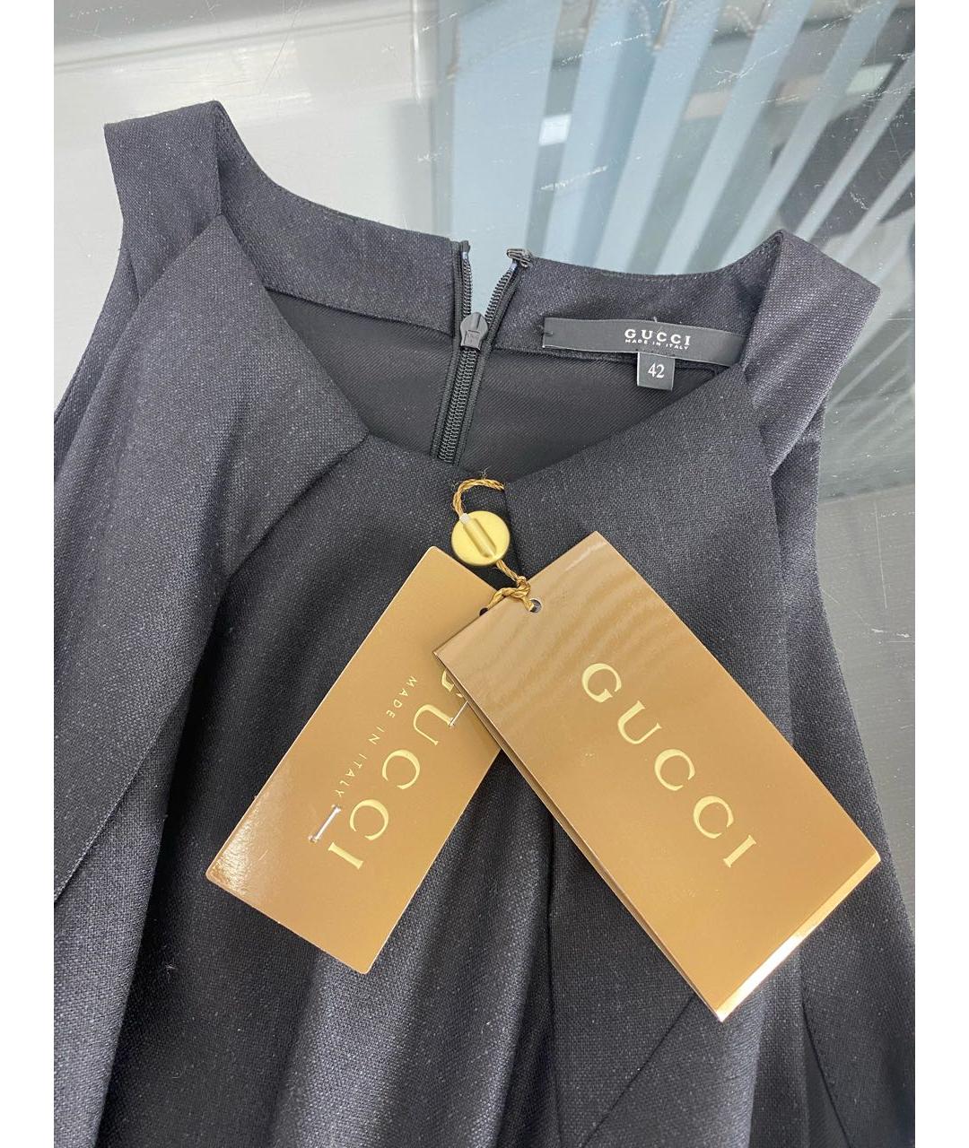 GUCCI Черное шерстяное повседневное платье, фото 3