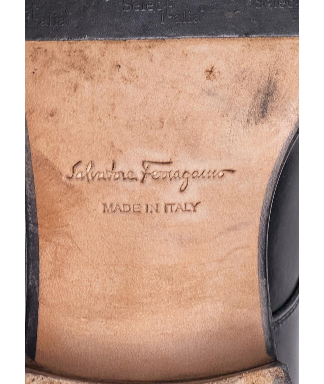 FERRAGAMO Черные кожаные туфли, фото 5