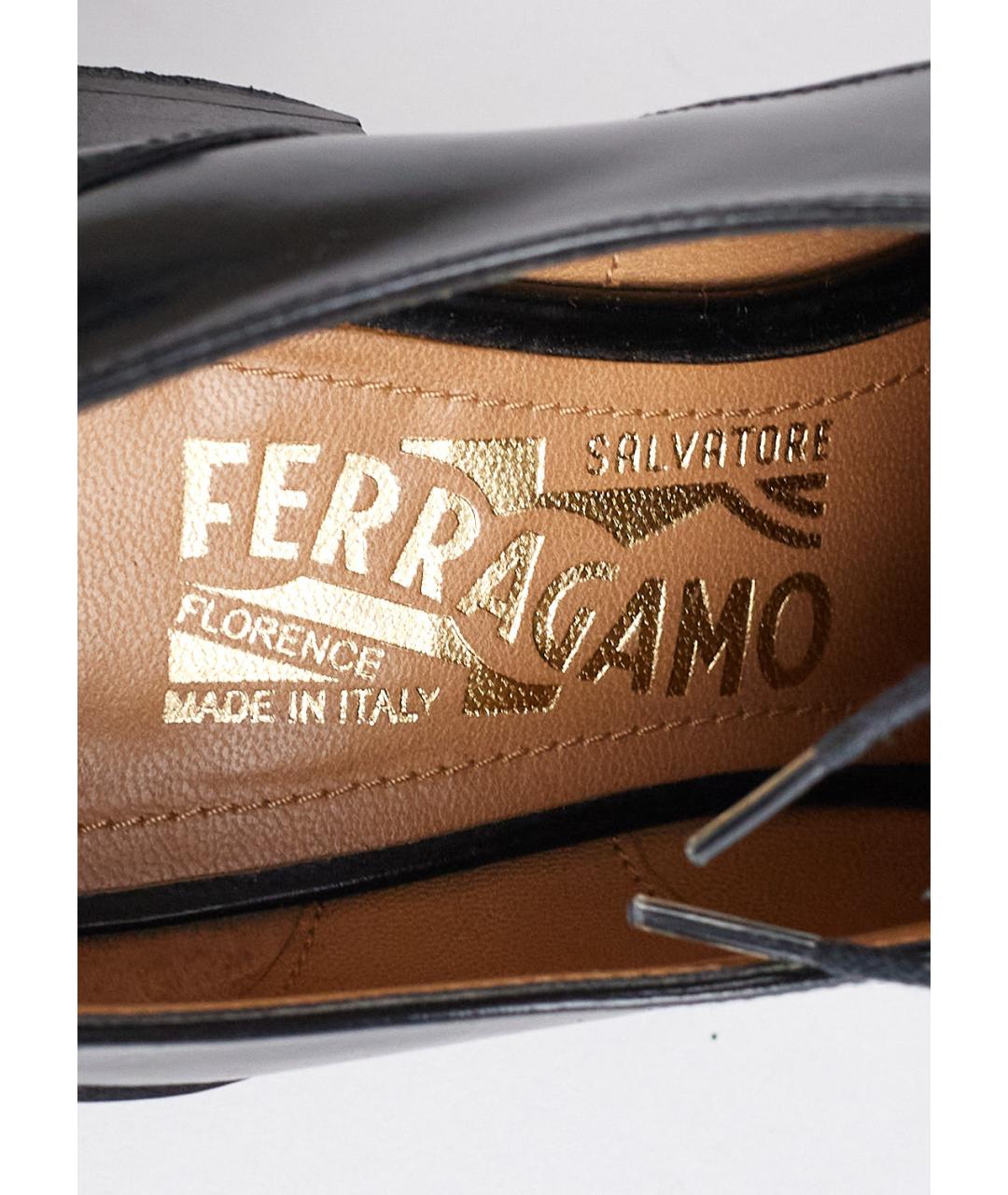 FERRAGAMO Черные кожаные туфли, фото 6