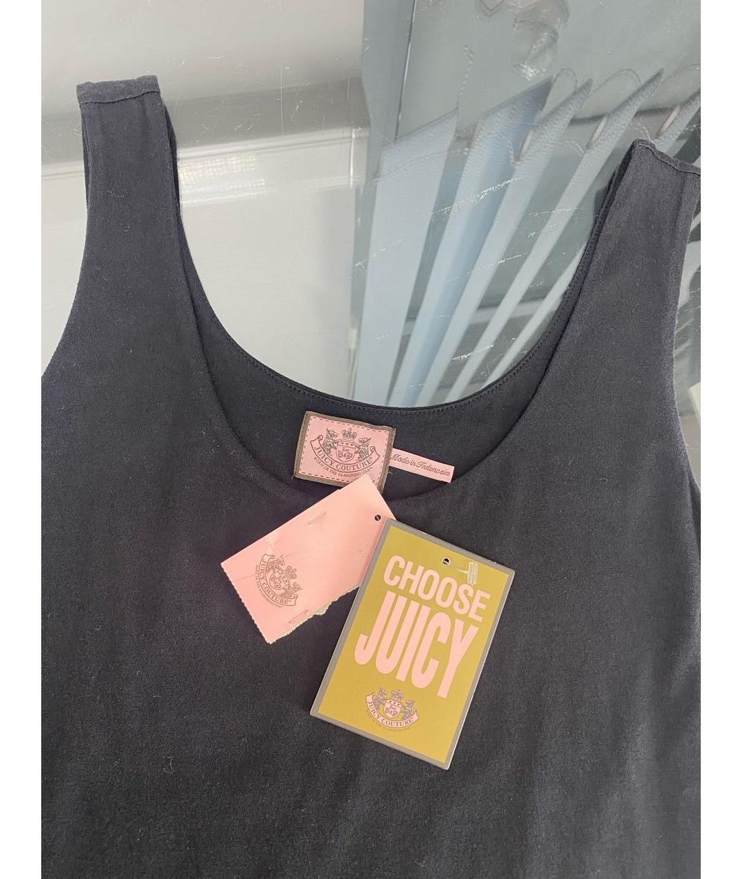 JUICY COUTURE Черное хлопковое повседневное платье, фото 3