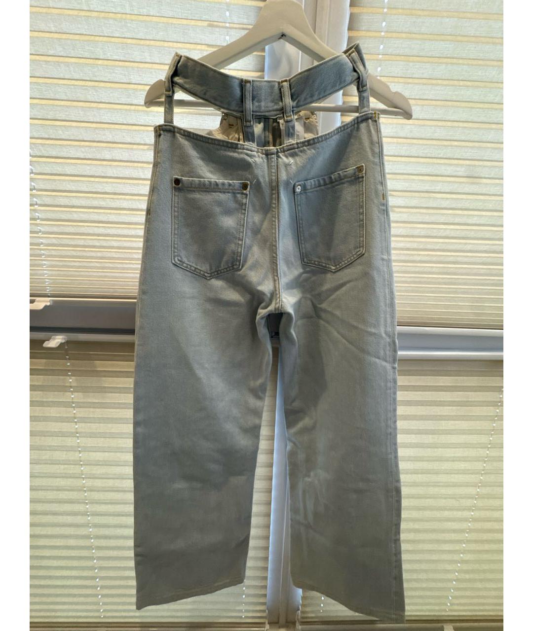 MAISON MARGIELA Голубые хлопковые прямые джинсы, фото 2