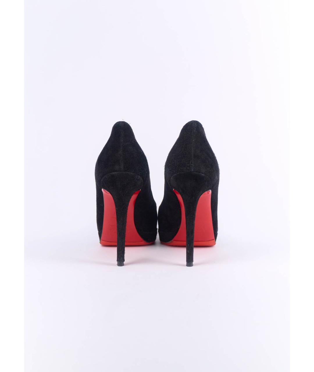 CHRISTIAN LOUBOUTIN Черные замшевые туфли, фото 4