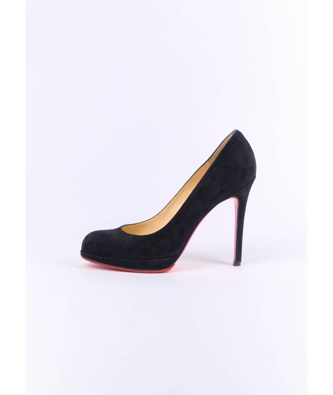 CHRISTIAN LOUBOUTIN Черные замшевые туфли, фото 6