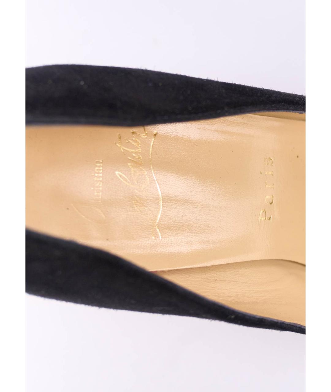 CHRISTIAN LOUBOUTIN Черные замшевые туфли, фото 5