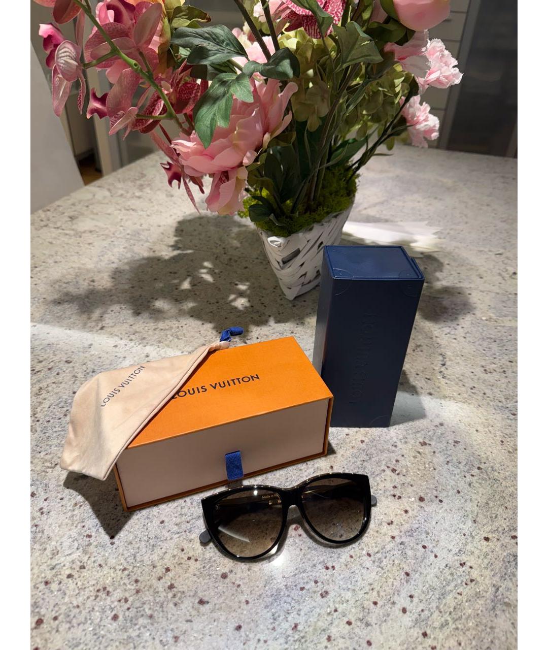 LOUIS VUITTON Черные пластиковые солнцезащитные очки, фото 8