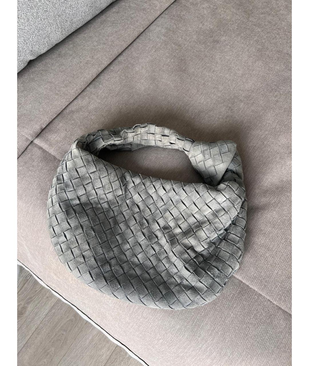 BOTTEGA VENETA Серая замшевая сумка с короткими ручками, фото 2