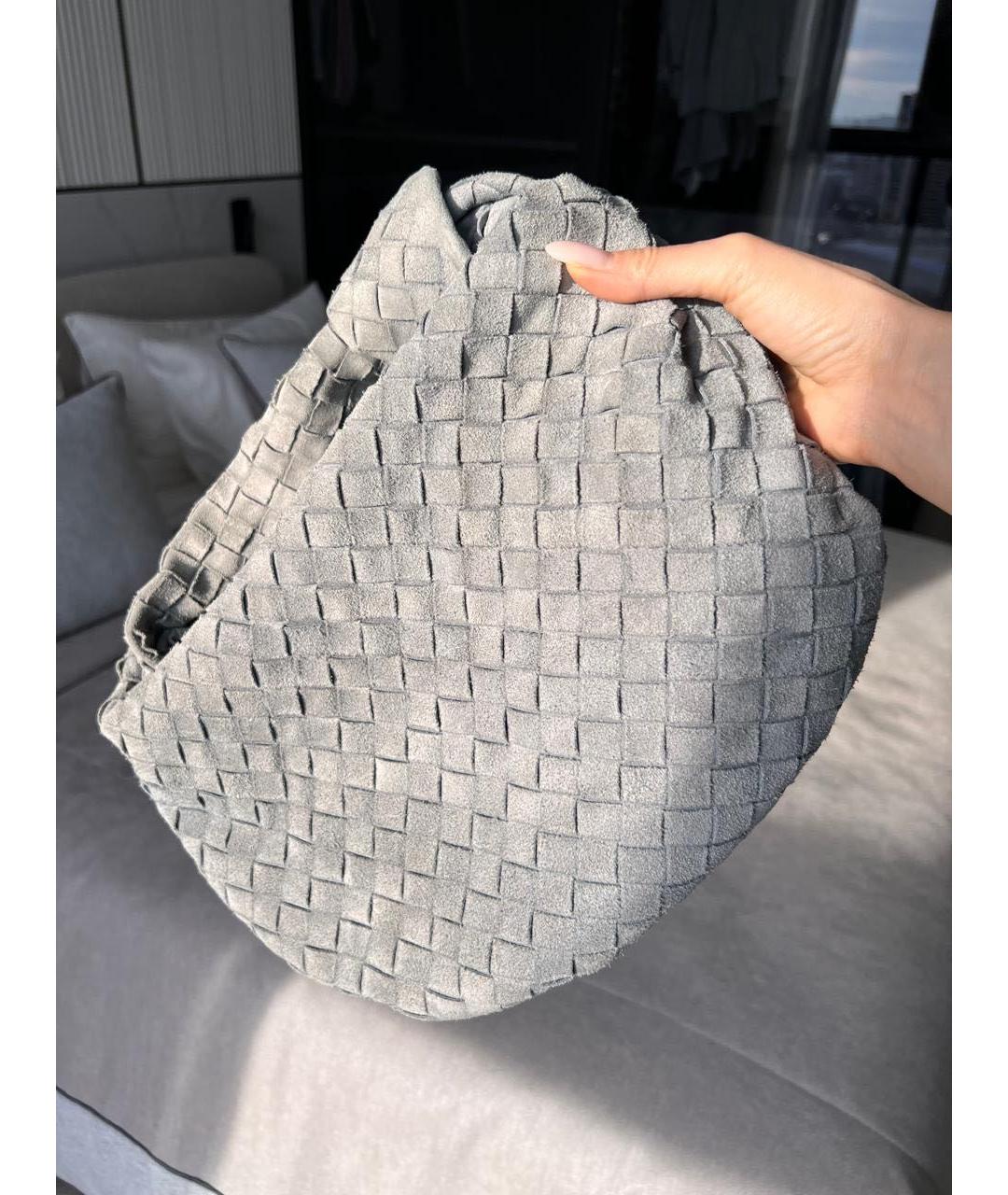 BOTTEGA VENETA Серая замшевая сумка с короткими ручками, фото 3