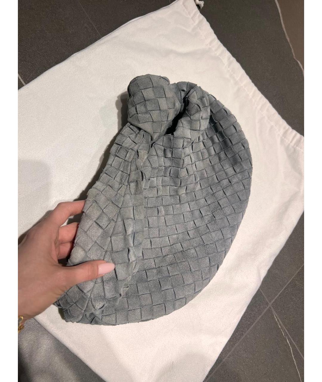 BOTTEGA VENETA Серая замшевая сумка с короткими ручками, фото 5