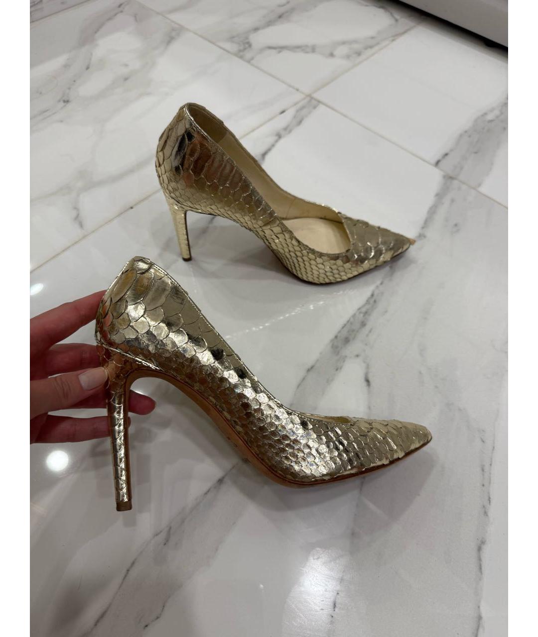 BALMAIN Золотые туфли из экзотической кожи, фото 6