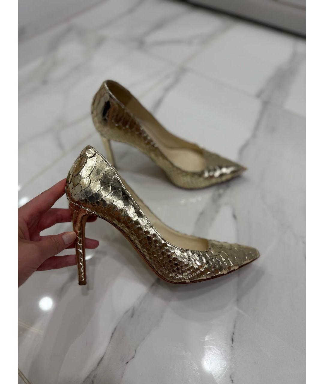 BALMAIN Золотые туфли из экзотической кожи, фото 2