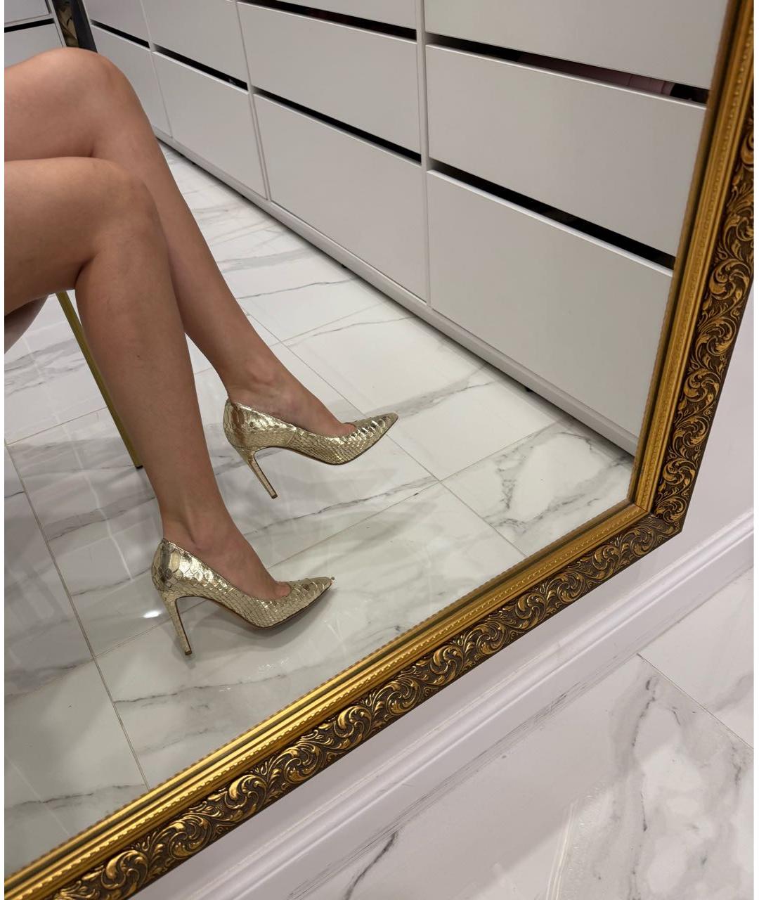 BALMAIN Золотые туфли из экзотической кожи, фото 7