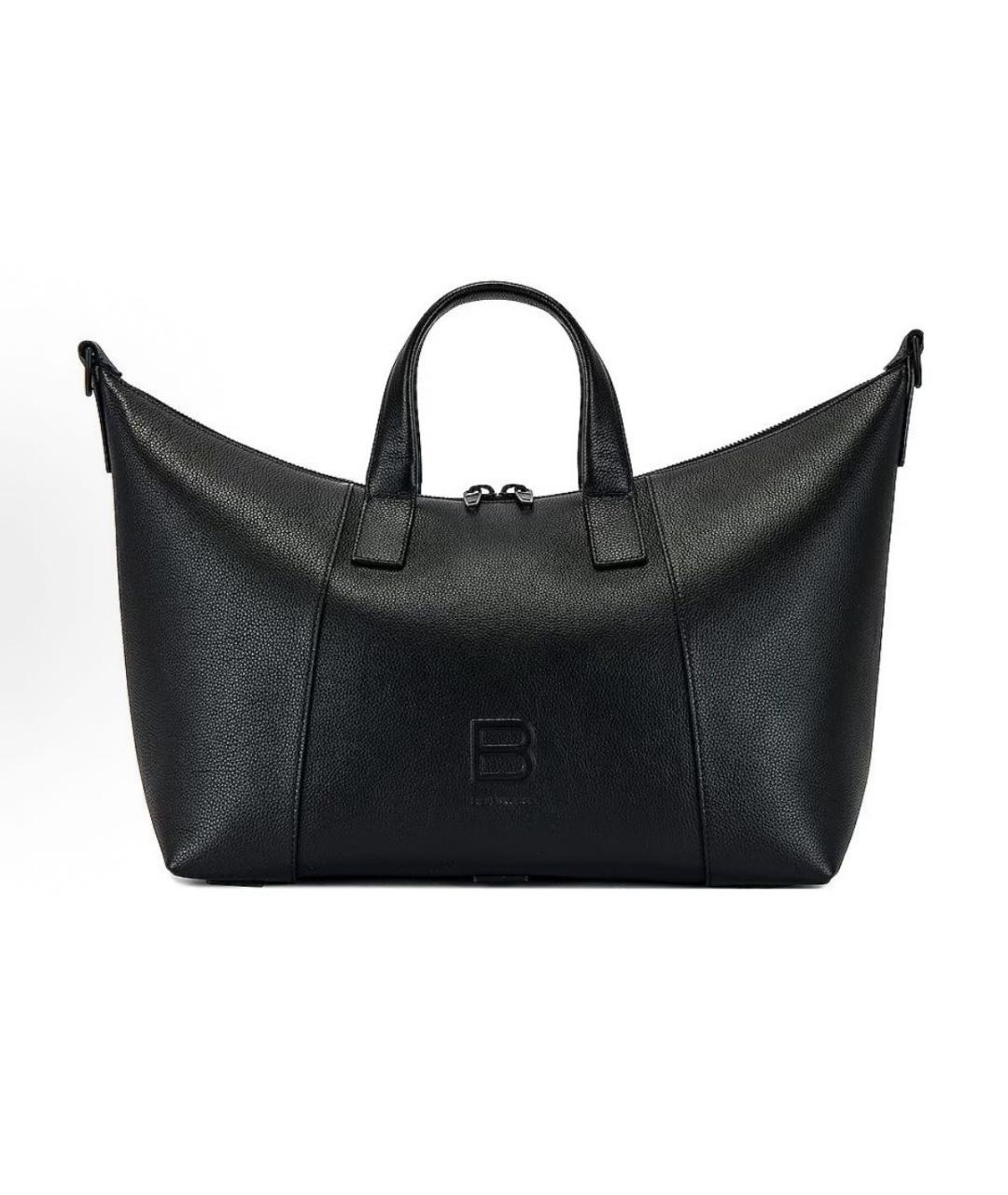 BALENCIAGA Черная кожаная сумка с короткими ручками, фото 1