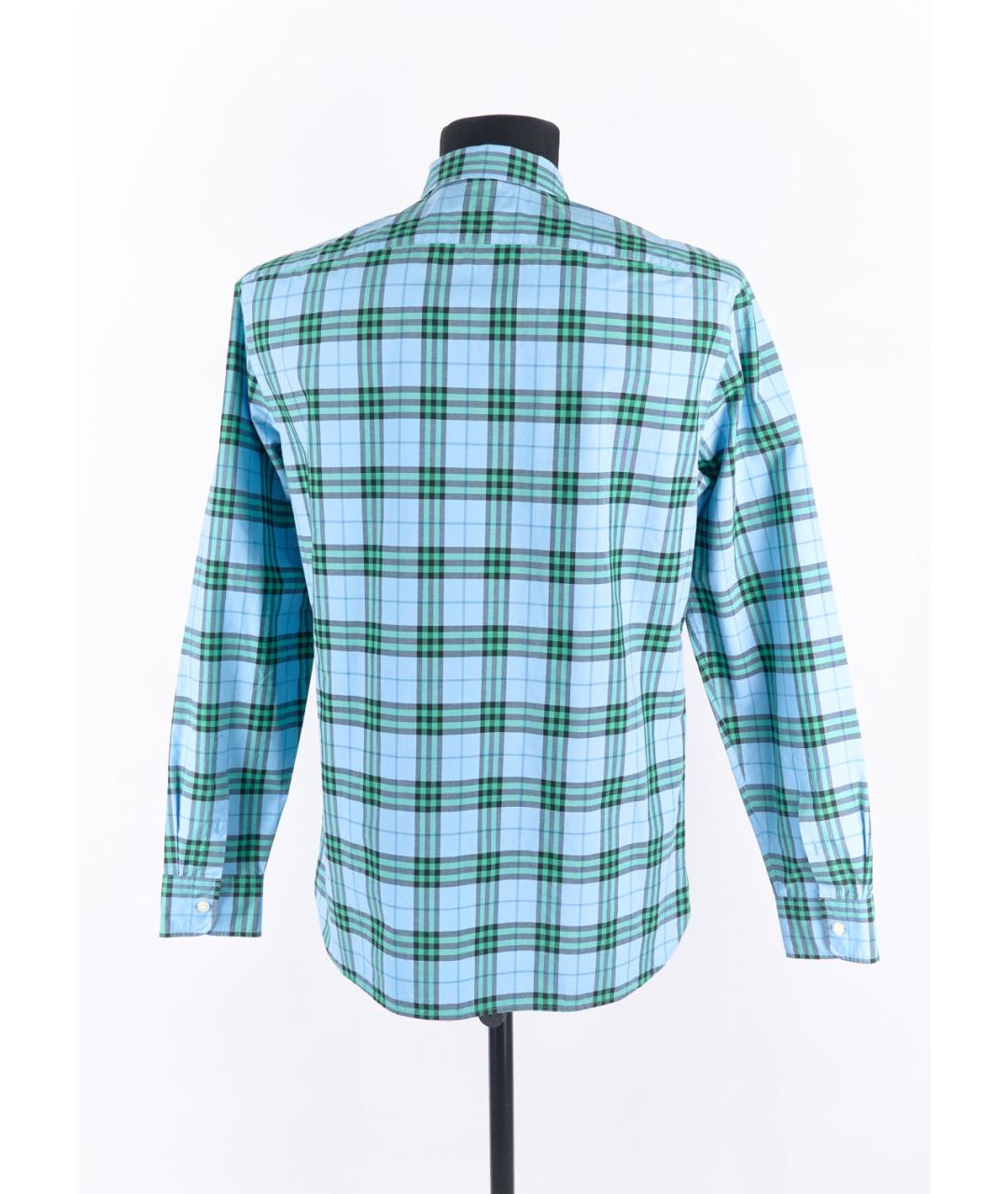 BURBERRY Голубая хлопковая кэжуал рубашка, фото 2